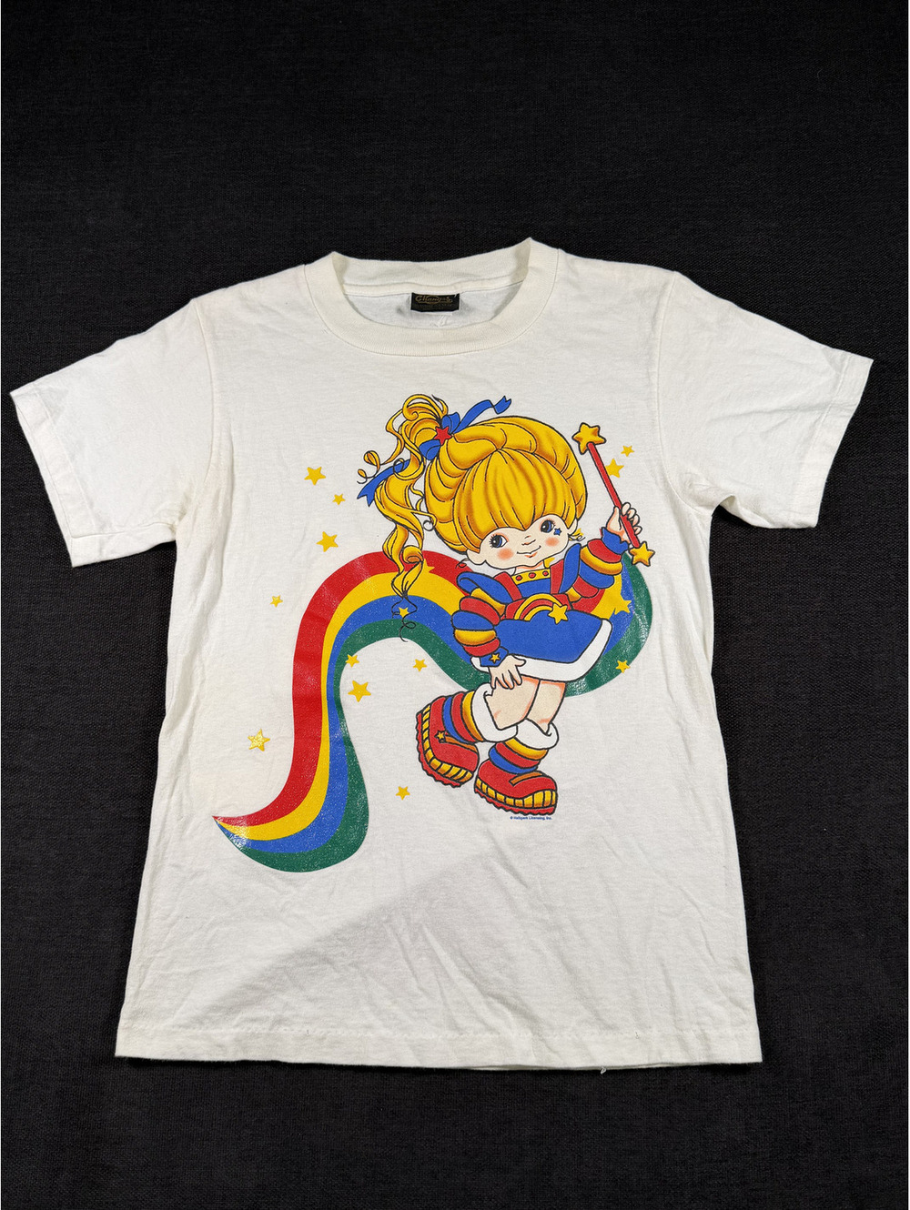 Vintage 80s Changes Rainbow Brite Glitter Graphic Single Stitch T-Shirt, Youth L